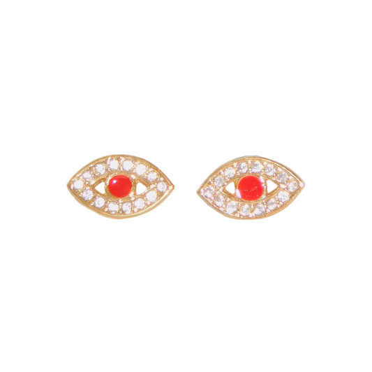 Red Evil Eye Studs