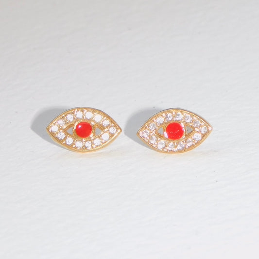 Red Evil Eye Studs