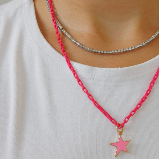 Enamel Star Charm Necklaces