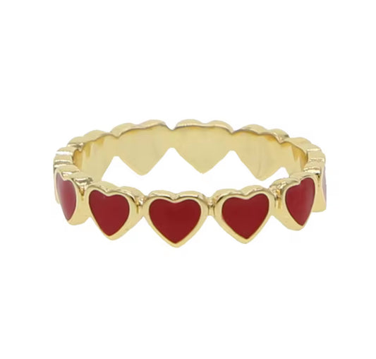 Enamel Heart Ring