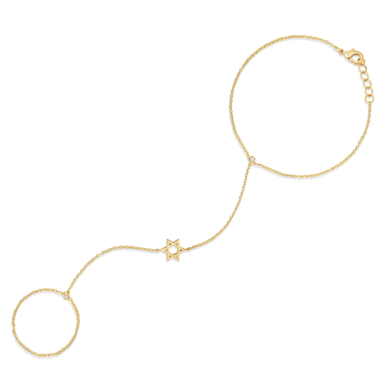 Jewish Star Bezel Hand Chain
