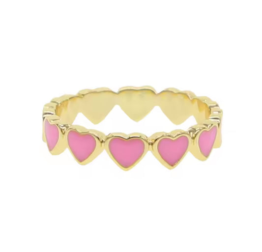 Enamel Heart Ring