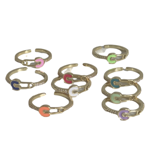 Enamel Safety Pin Ring