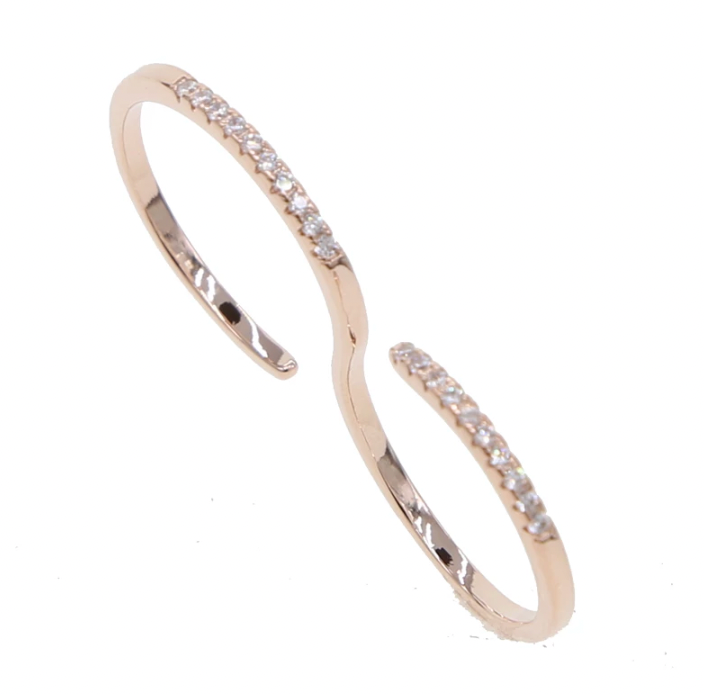 Double Finger Rose Gold Ring