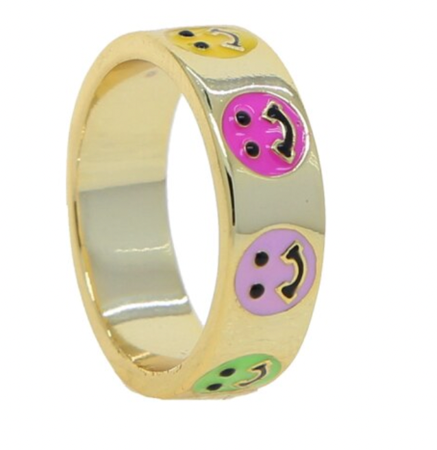 Colorful Smiley Ring