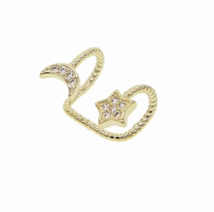 Star Moon Ear Cuff