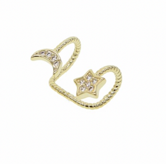 Star Moon Ear Cuff