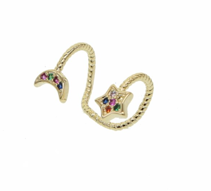 Star Moon Ear Cuff