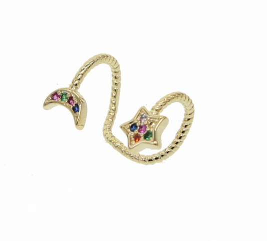 Star Moon Ear Cuff