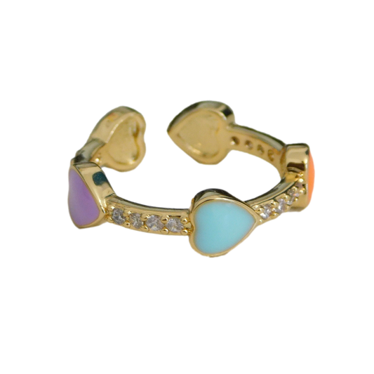Enamel Heart Ring
