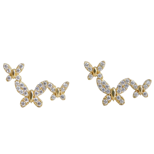 Triple Butterfly Studs