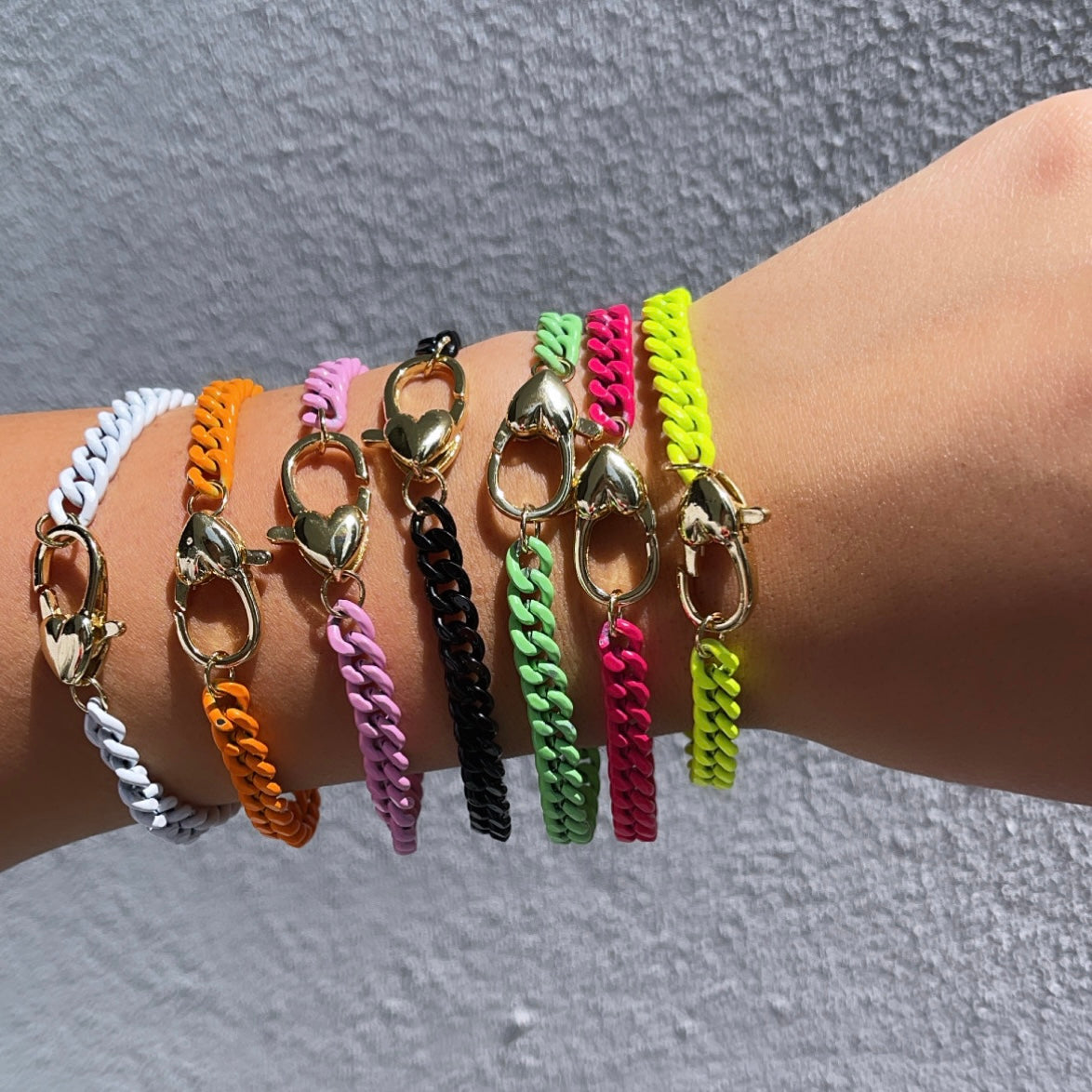 Enamel Chain Locket Bracelet