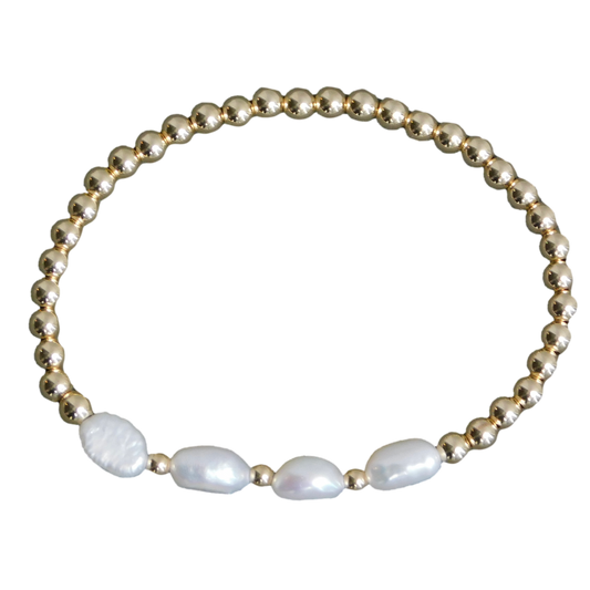 Pearl Row Beaded Bracelet