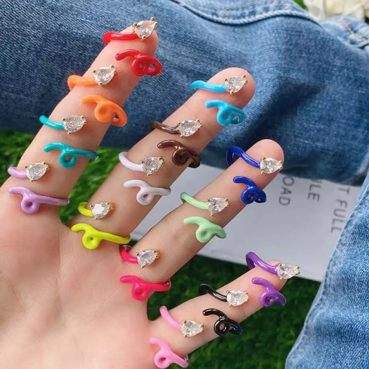 Enamel Twisty Ring