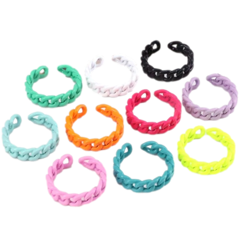 Thick Braided Enamel Rings