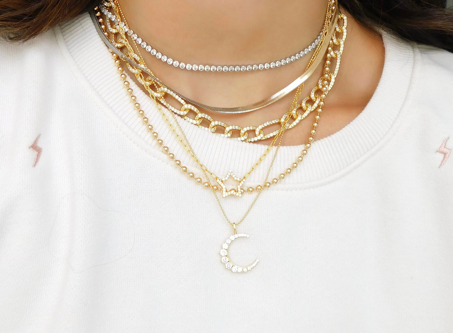 Two Tone Herringbone Necklace