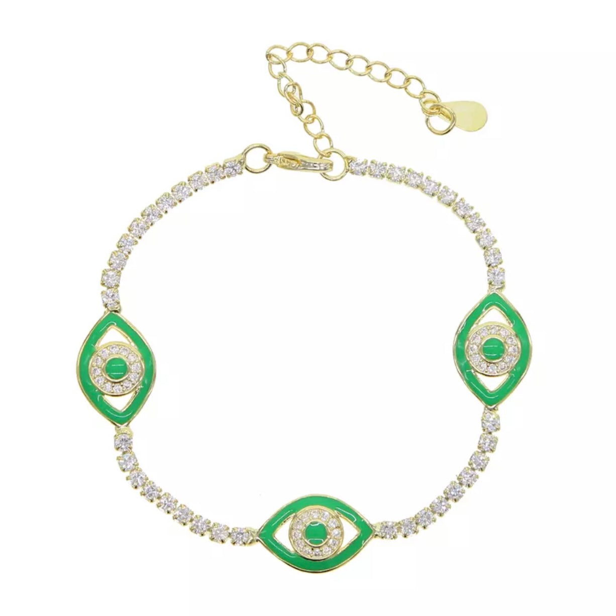 Neon Evil Eye Tennis Bracelet