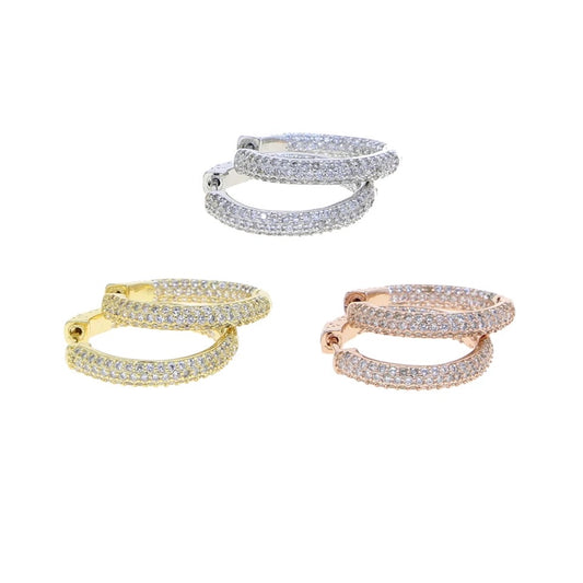 Rose Gold Pave Hoops