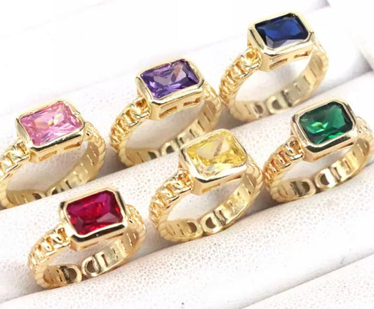 Adjustable Gem Rings