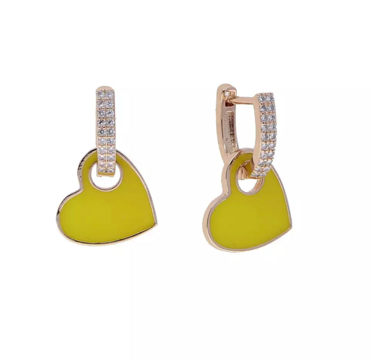 Rose Gold Yellow Heart Huggies