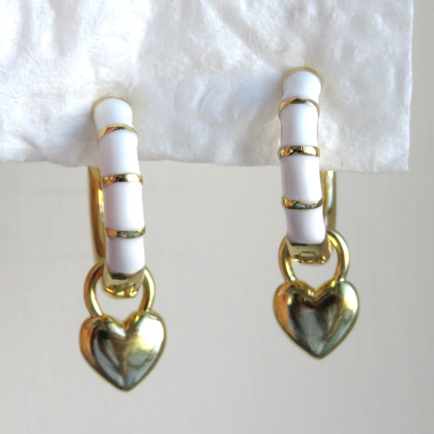 Enamel Heart Huggies