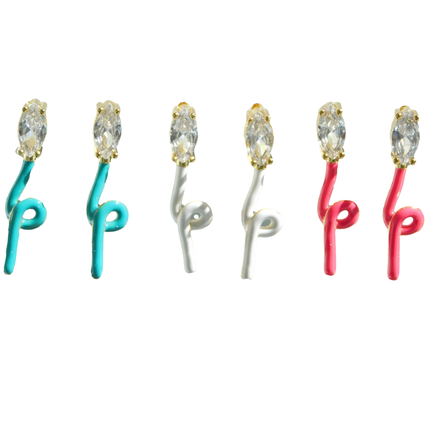 Enamel Snake Earrings