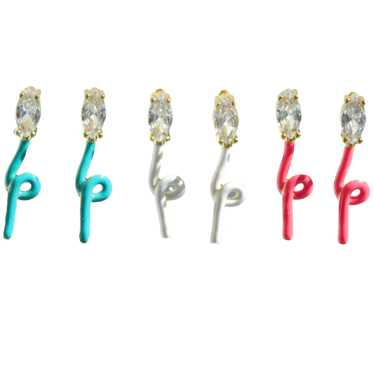 Enamel Snake Earrings