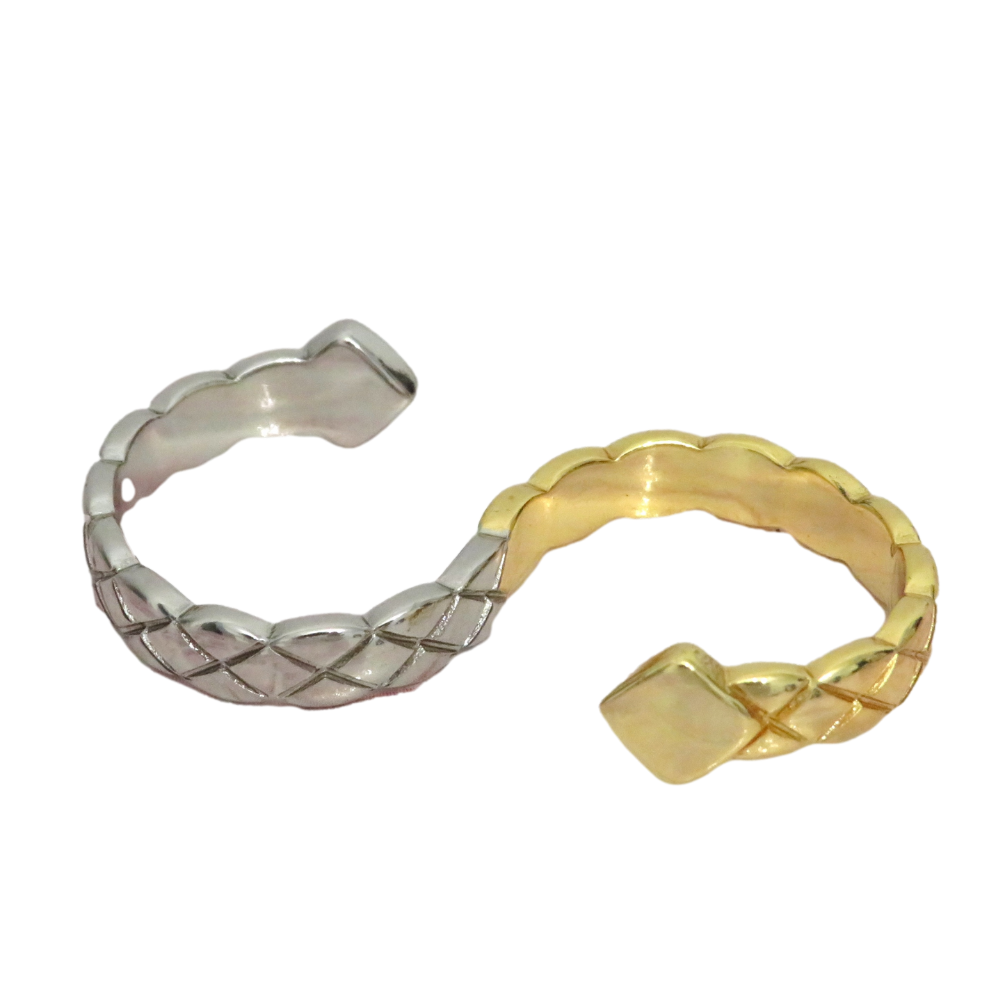 Two Tone Double Finger Snake Ring