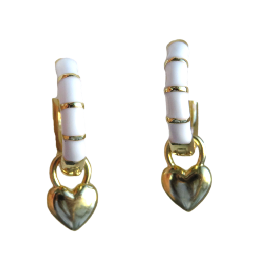 Enamel Heart Huggies