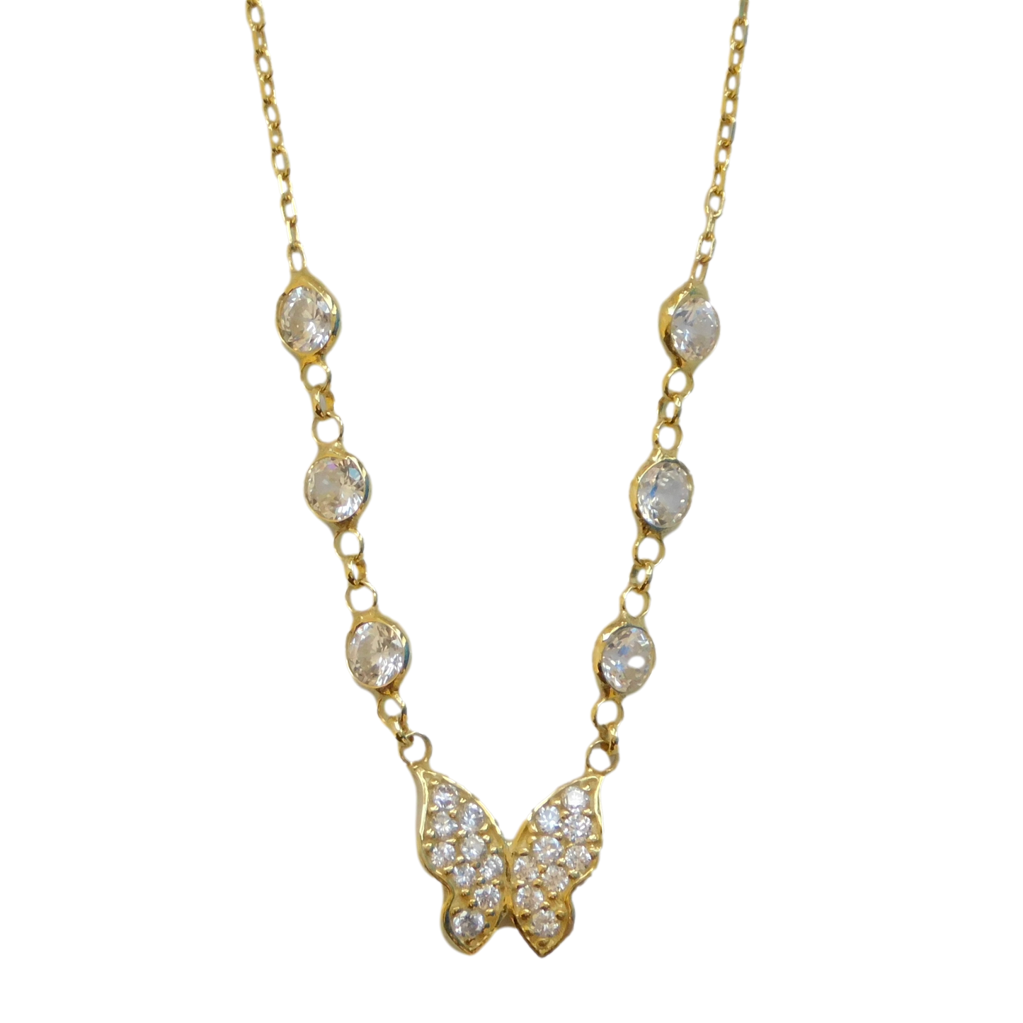 Bezel Butterfly Necklace