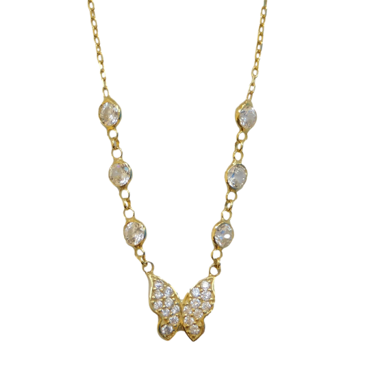 Bezel Butterfly Necklace