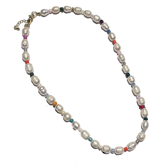 Rainbow Pearl Choker