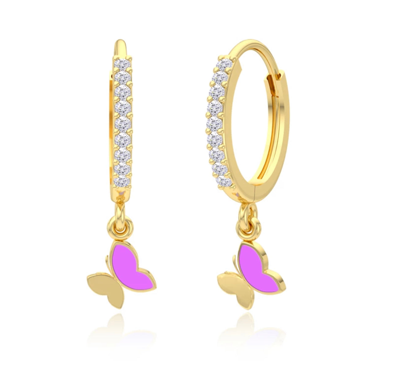 Purple Butterfly Earrings