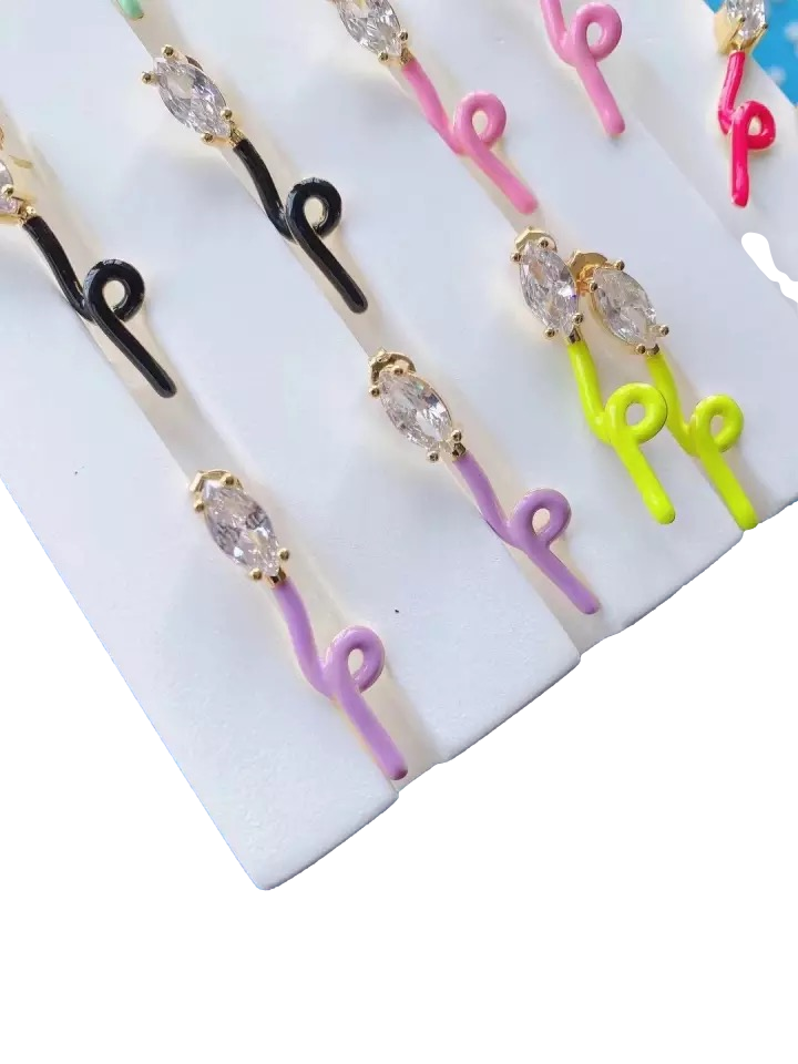 Enamel Snake Earrings
