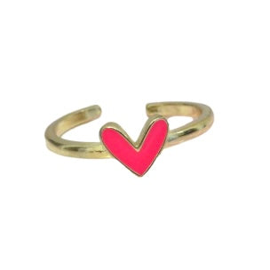 Ruby enamel clearance heart ring