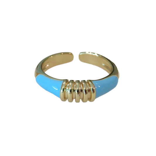 Enamel Gold Cuff Rings