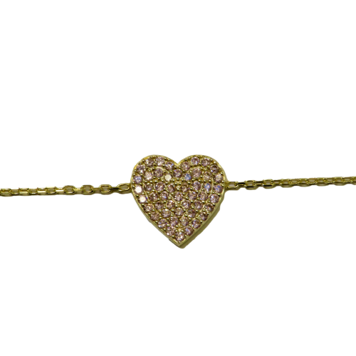 Pink Pave Heart Necklace