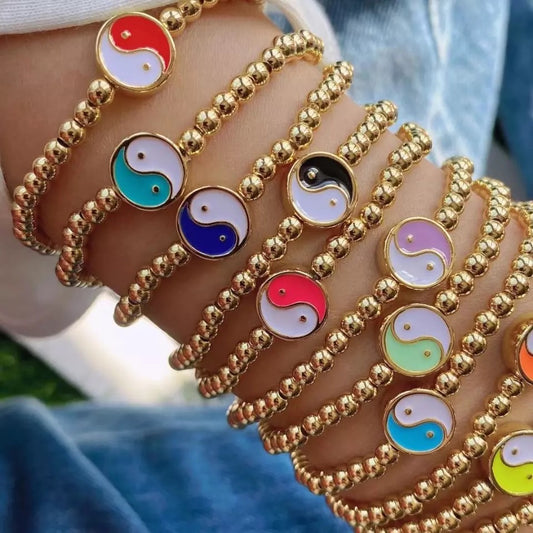 Ying Yang Beaded Bracelet