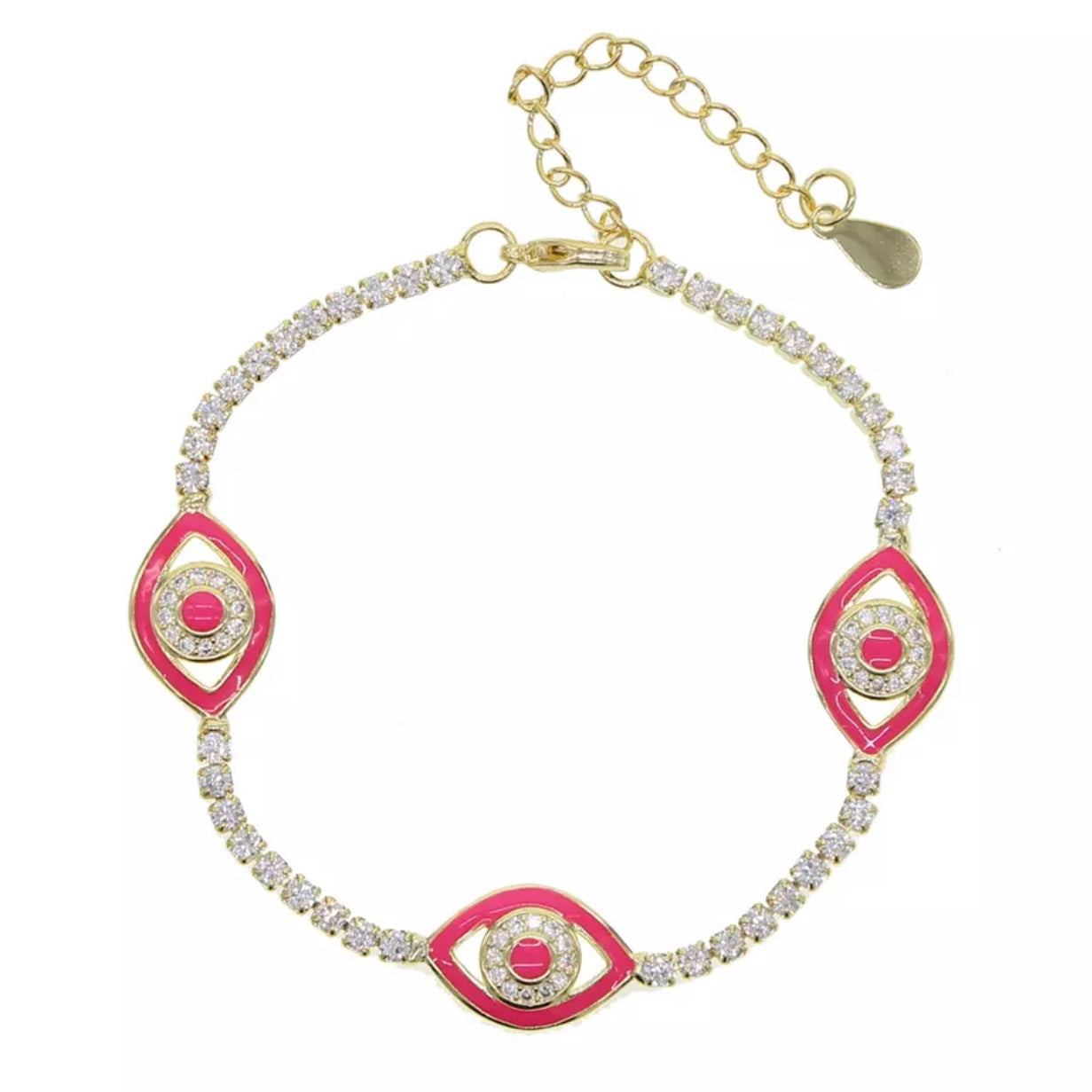 Neon Evil Eye Tennis Bracelet