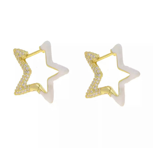 Enamel Star Earrings