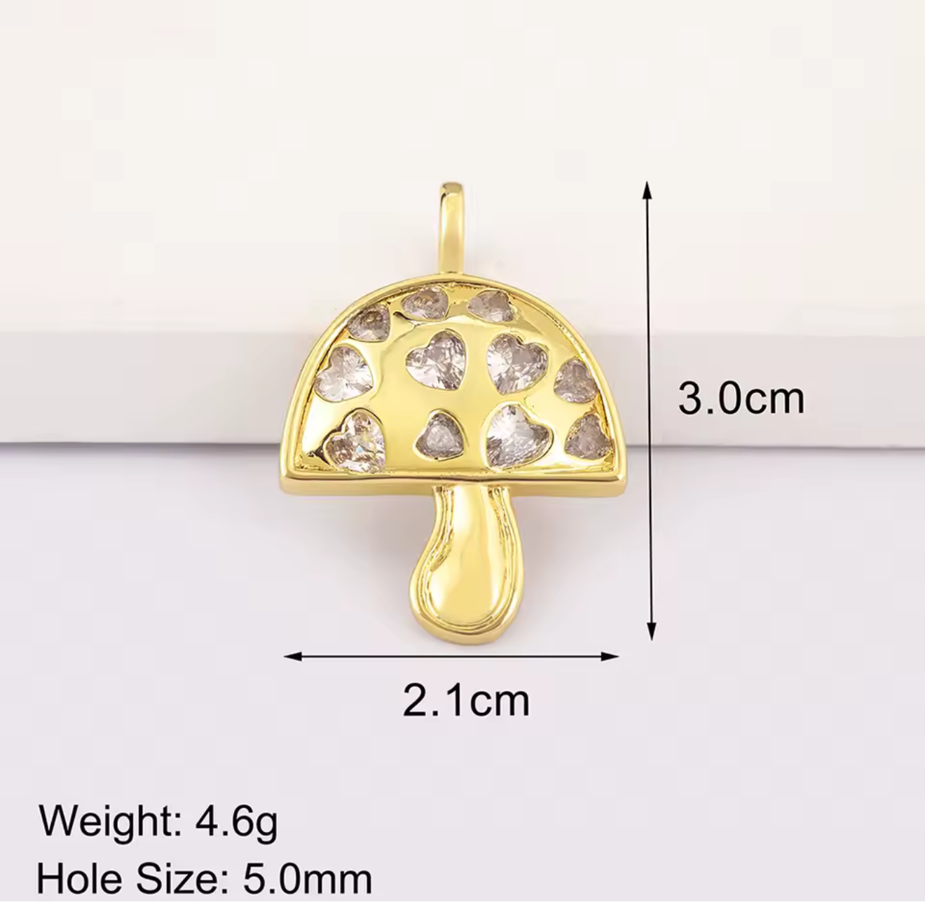 Heart Mushroom Charm