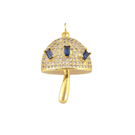 Blue Stone Mushroom Charm