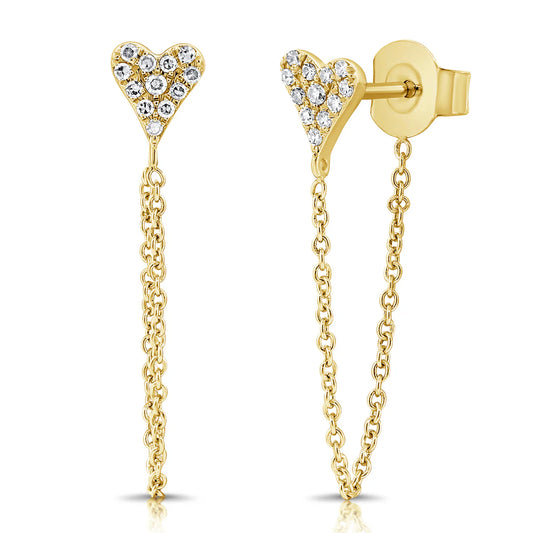 Heart Chain Studs