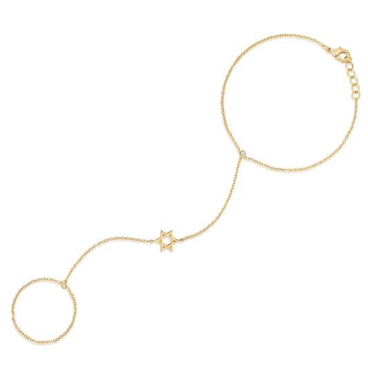 Jewish Star Bezel Hand Chain