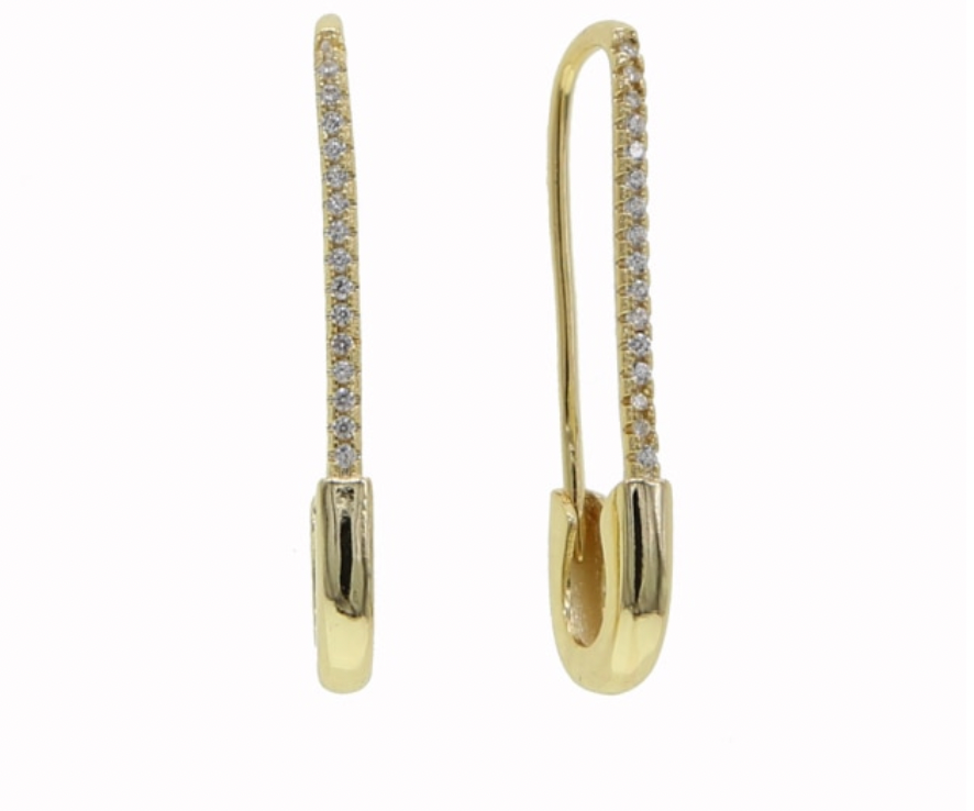 Thin Safety Pin Earrings