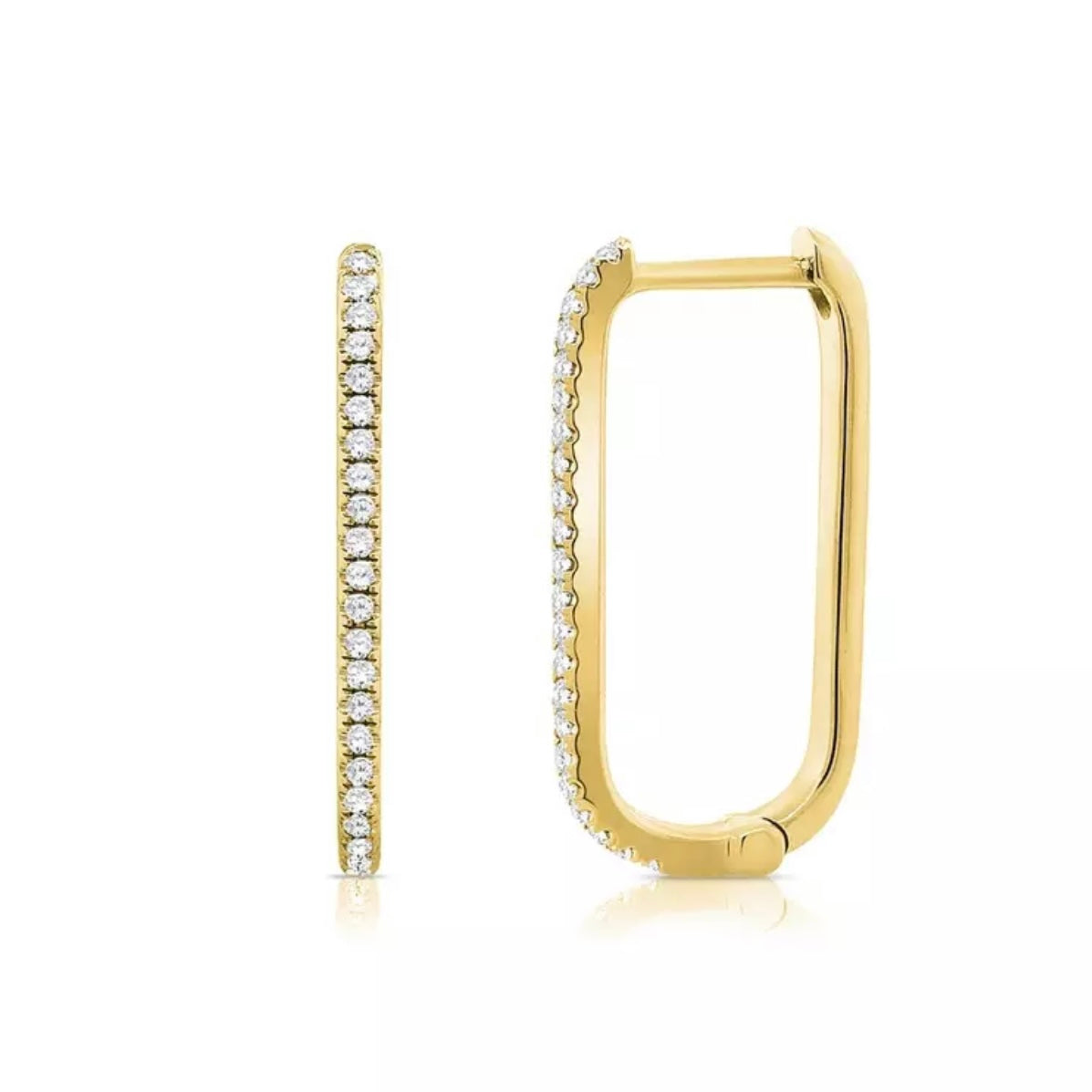 Pave Rectangle Hoops