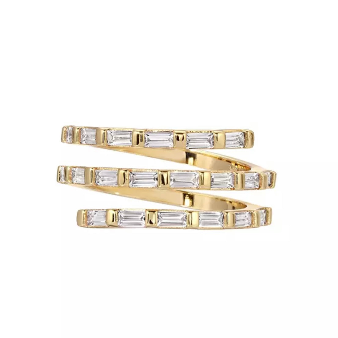 Three Layer Baguette Ring