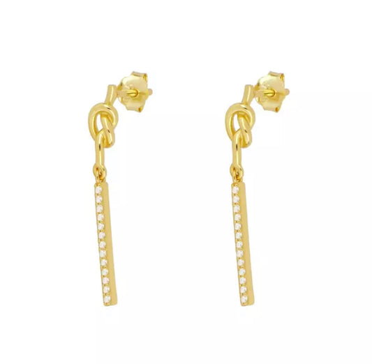 Knotted Bar Earrings