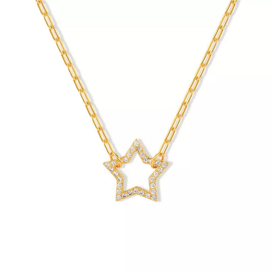 Open Star Paperclip Necklace