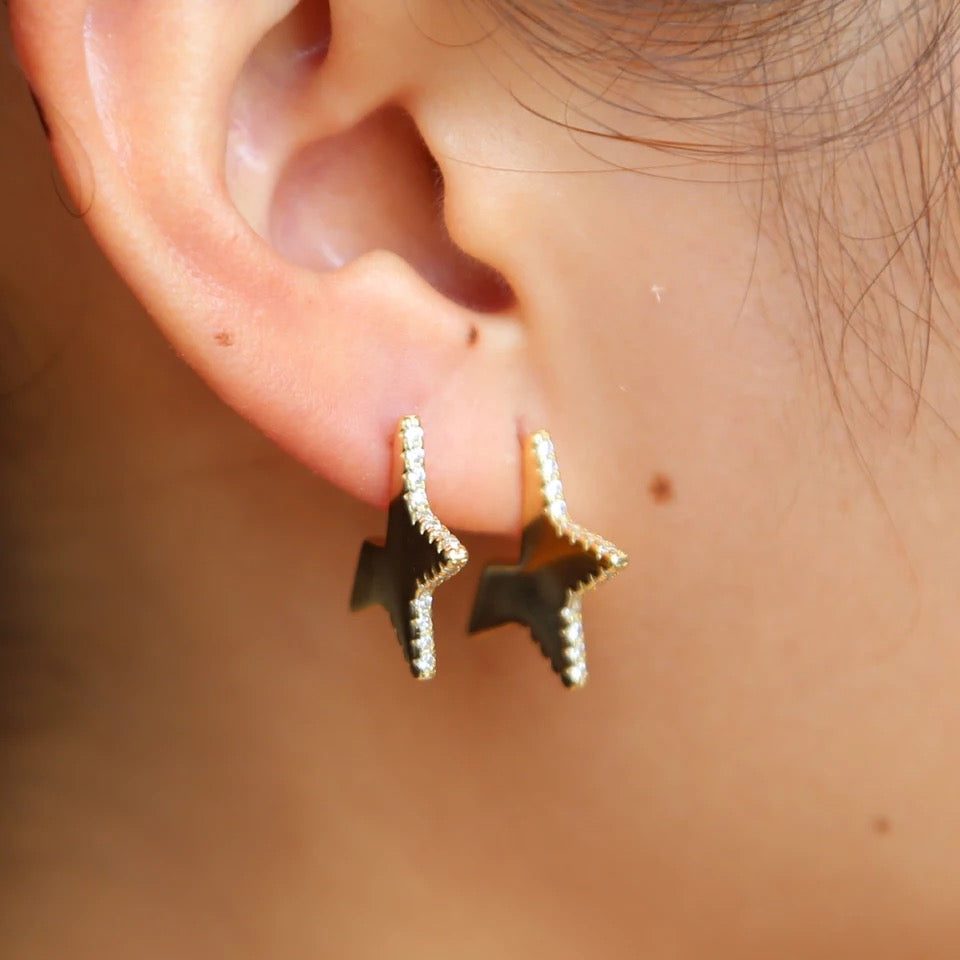 Side Star Earrings